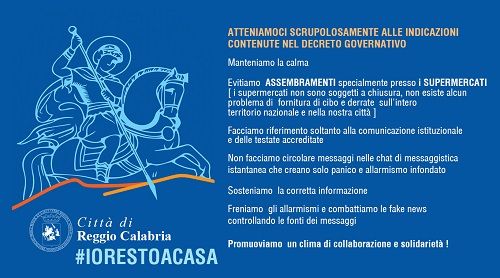 Comune di Reggio Calabria, misure contenimento Coronavirus