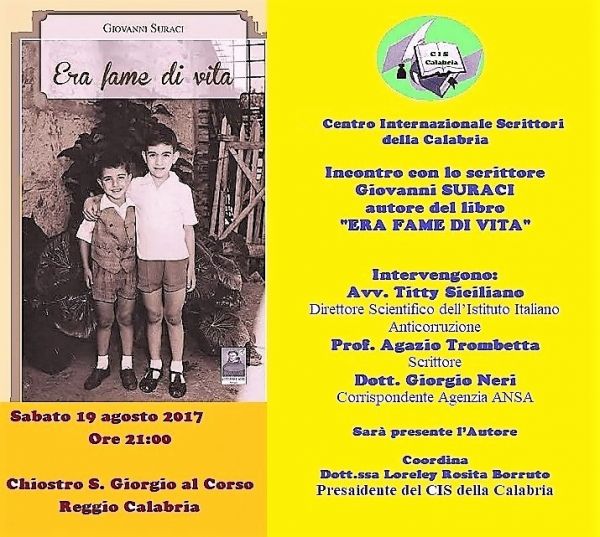 Centro Internazionale Scrittori, racconto corale "Era fame di vita"