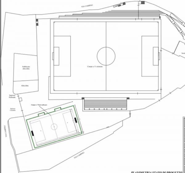 Città Metropolitana, nuovo campo di calcio a Bocale