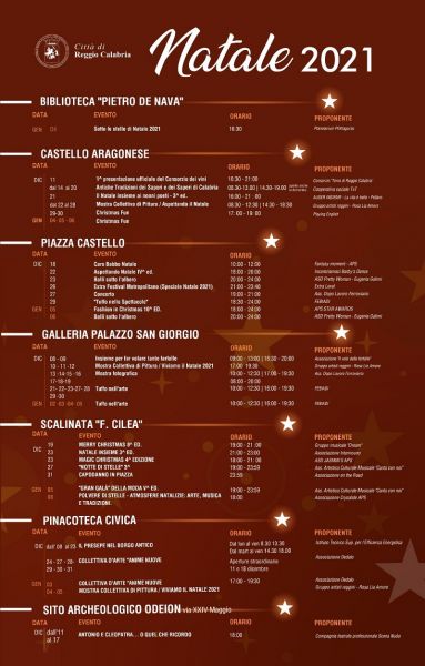 Comune di Reggio Calabria, eventi Natale 2021