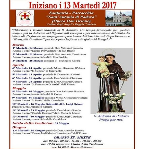 Santuario di S. Antonio, al via i 13 martedì del Santo
